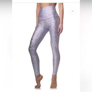 Emily Hsu Designs Lavender High Waist Metallic Mermaid Leggings- New, with tags